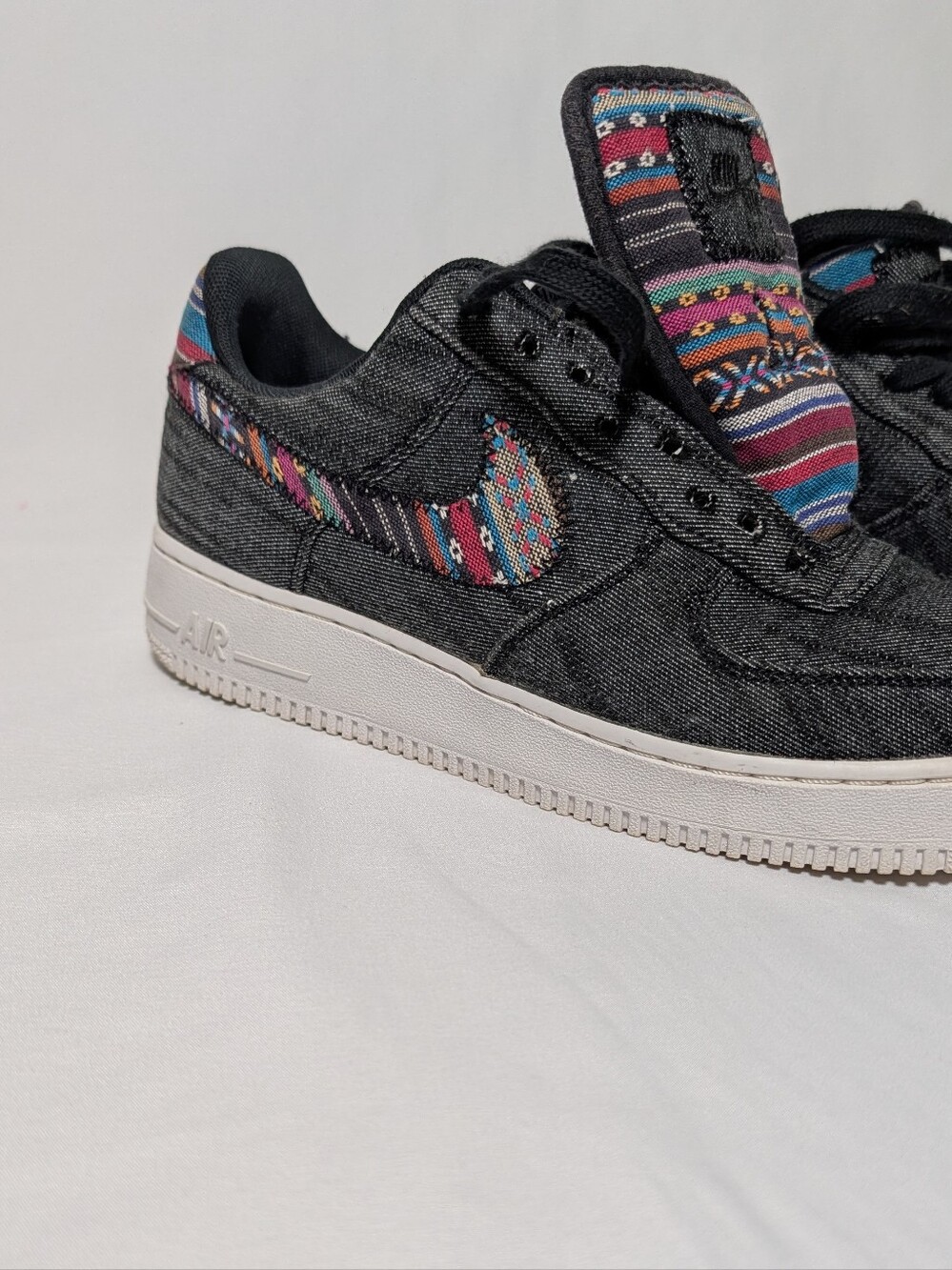 Nike Air Force 1 Low Denim Tribal Print Sneakers Men’s 8 Women’s 9.5 - Picture 3 of 10
